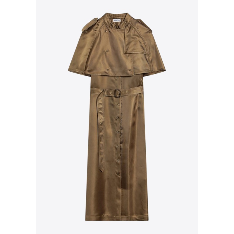 Buttoned Midi Trench Dress