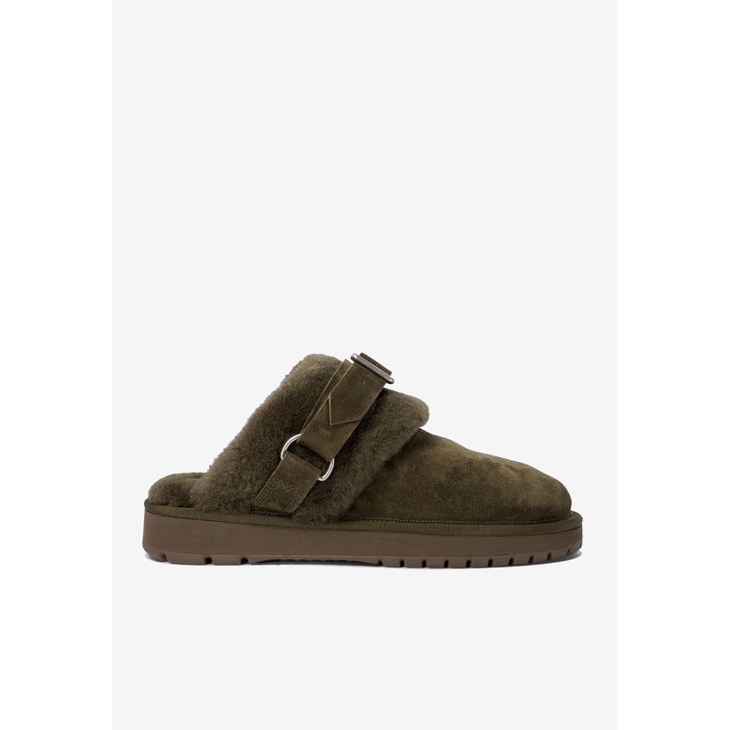 Chubby Suede and Shearling Slippers