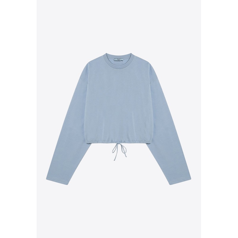 Elastic Hem Long-Sleeved T-shirt