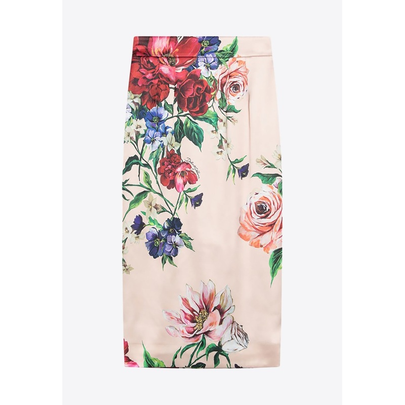 Floral Print Midi Skirt