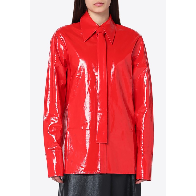 Glossy Tied Buttoned Shirt