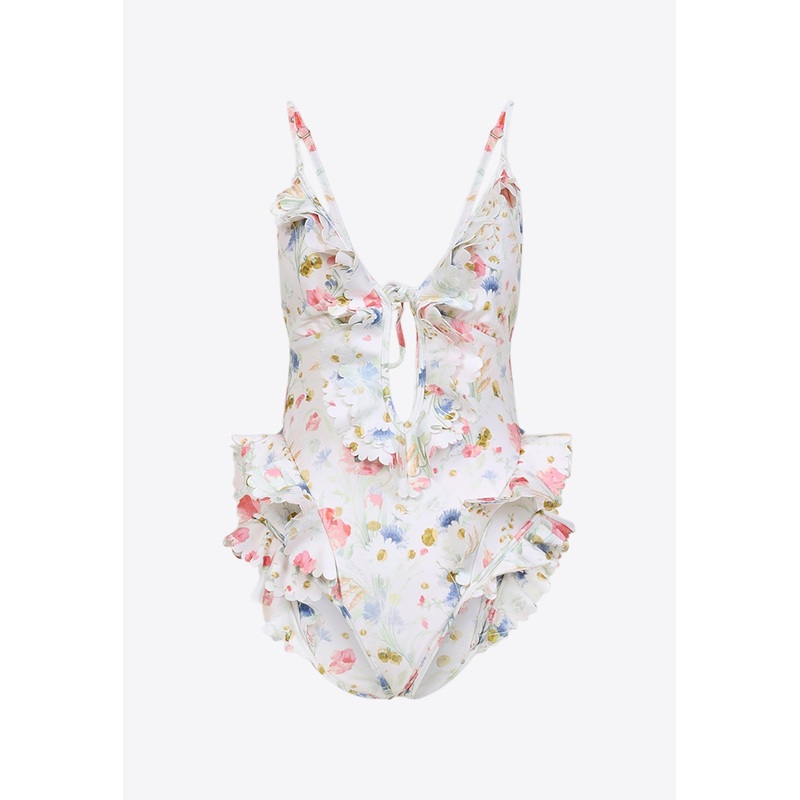 Lucky Waterfall Frill One-Piece Swimsuit