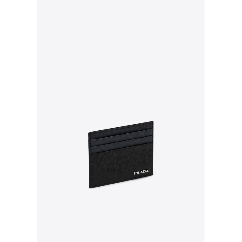 Metal Logo Leather Cardholder