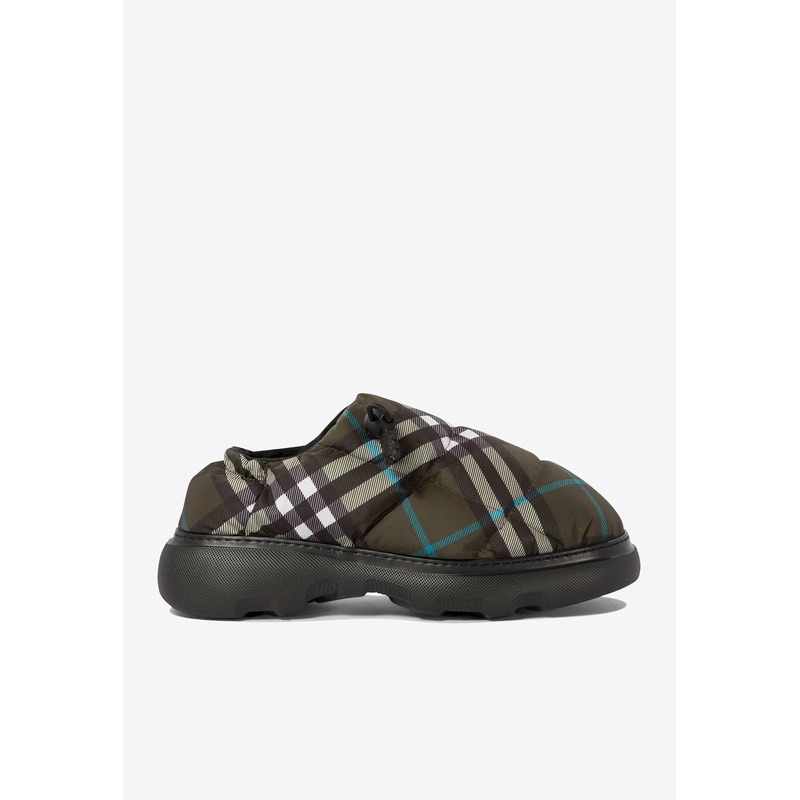 Pillow Check-Motif Slippers