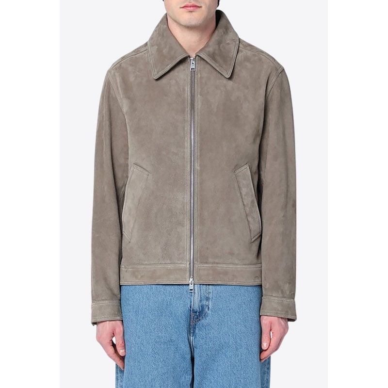 Suede Zip-Up Jacket