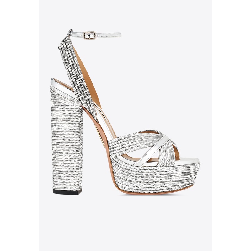 Sundance 140 Crystal-Embellished Platform Sandals