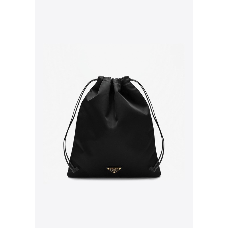 Triangle Logo Re-Nylon Drawstring Pouch Bag