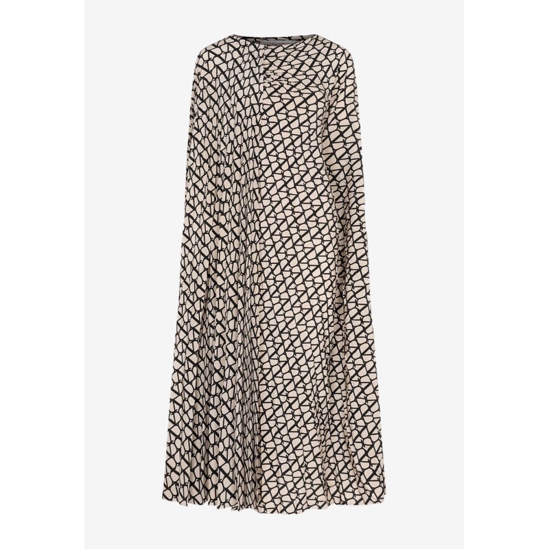 VLogo Long-Sleeved Midi Dress