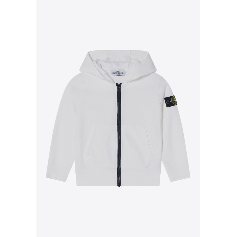 Boys Compass Patch Zip-Up Hoodie