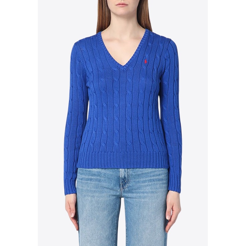 Cable Knit V-neck Sweater