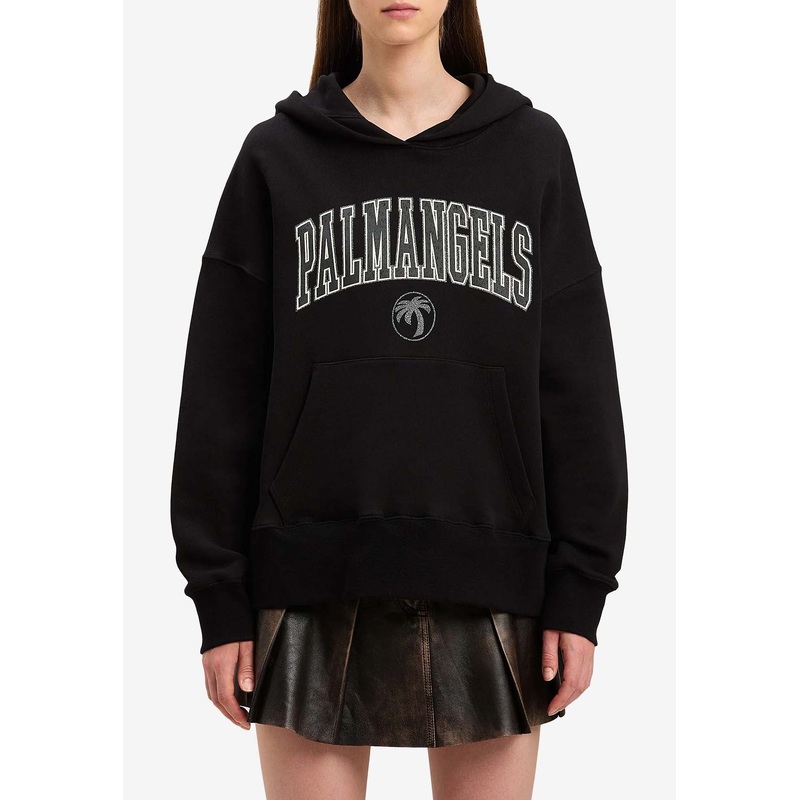 College Logo Print Hooded Sweatshirt