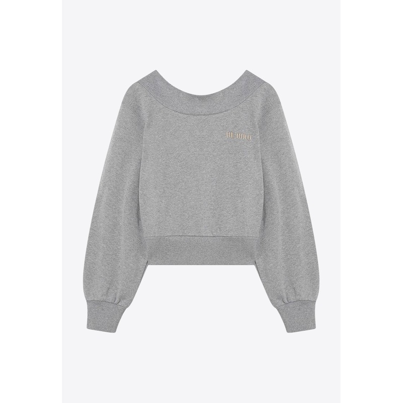 Cut-Out Cropped Sweatshirt