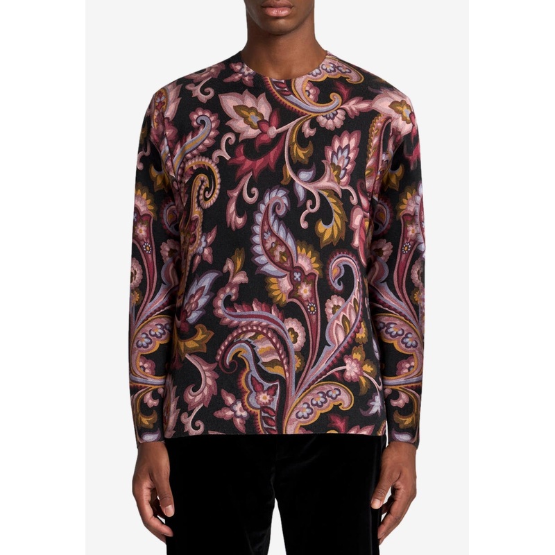 Floral Paisley Silk-Blend Sweater
