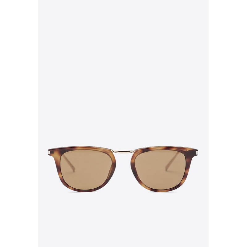 Havana Logo Round Sunglasses