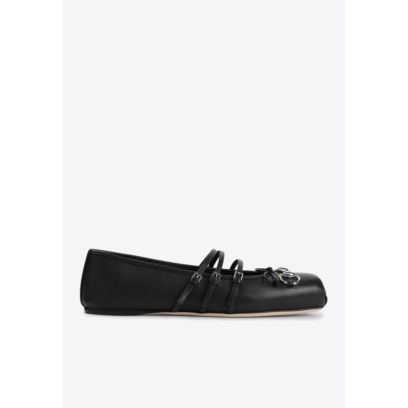 Horsebit Leather Ballet Flats
