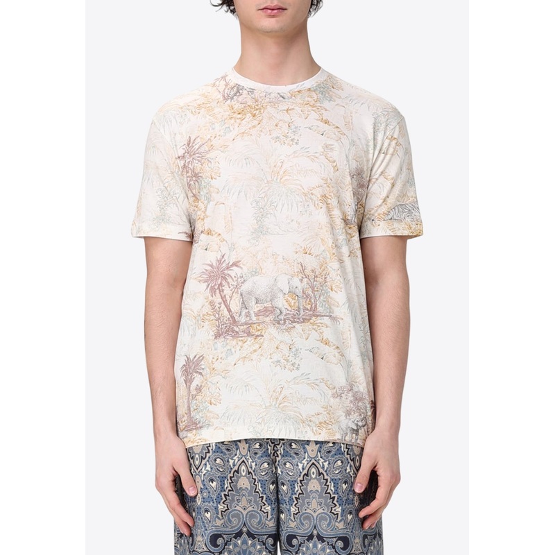 Jungle Print Crewneck T-shirt