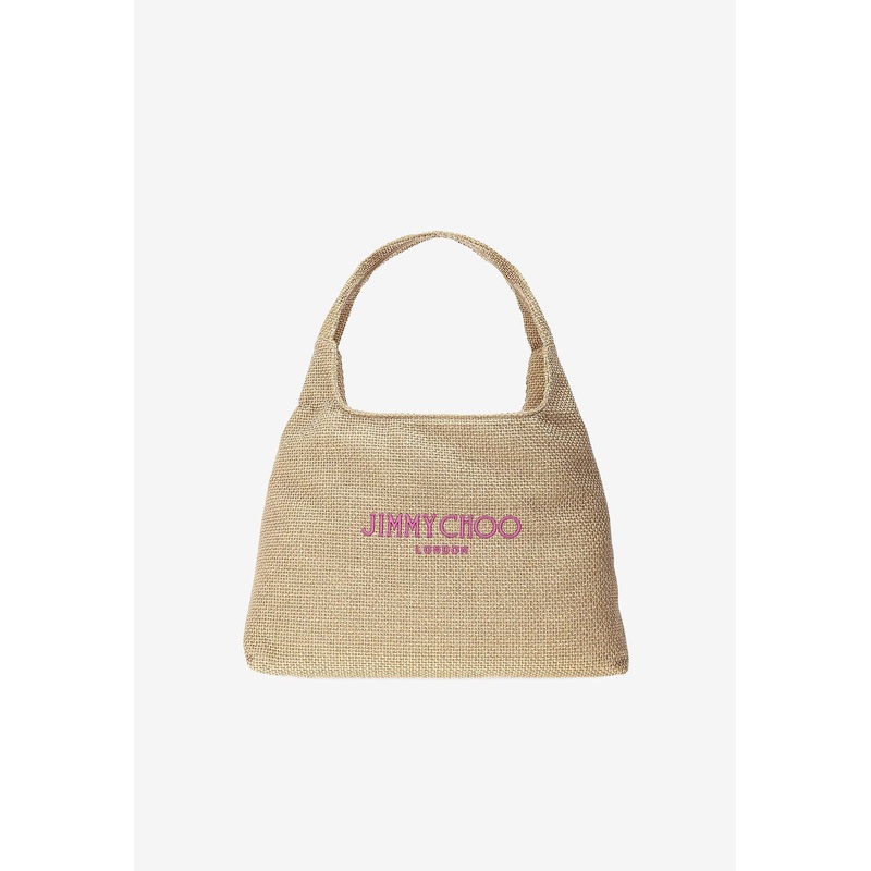 Large Diamond Raffia Tote Bag