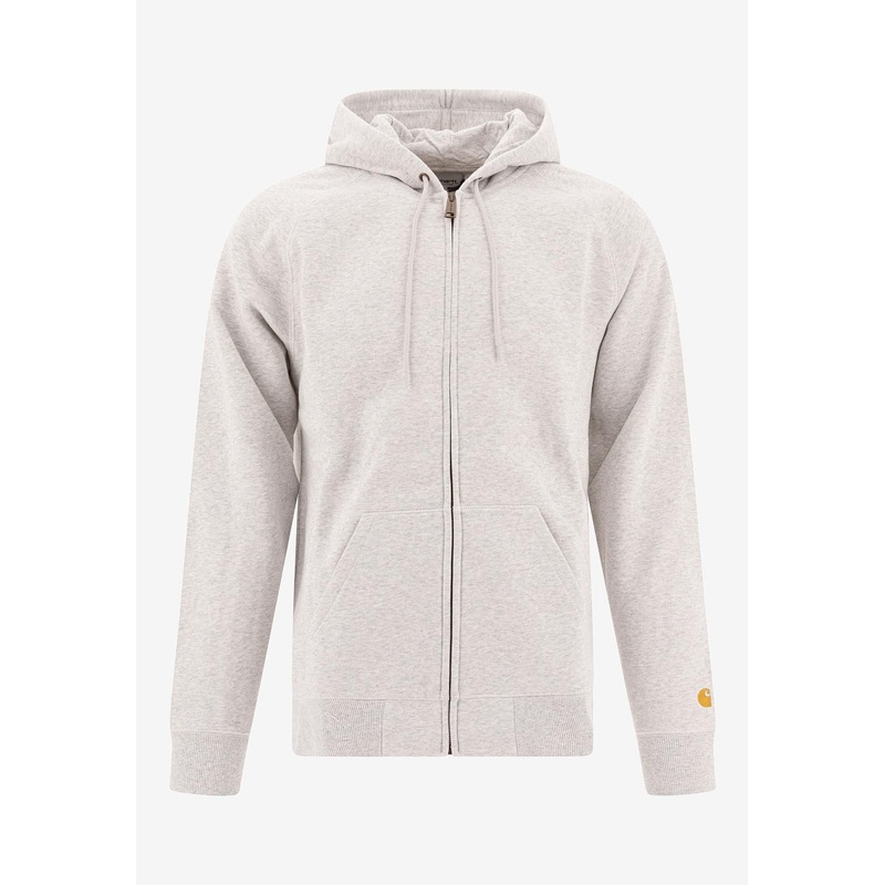 Logo Patch Zip-Up Hooded Sweatshirt