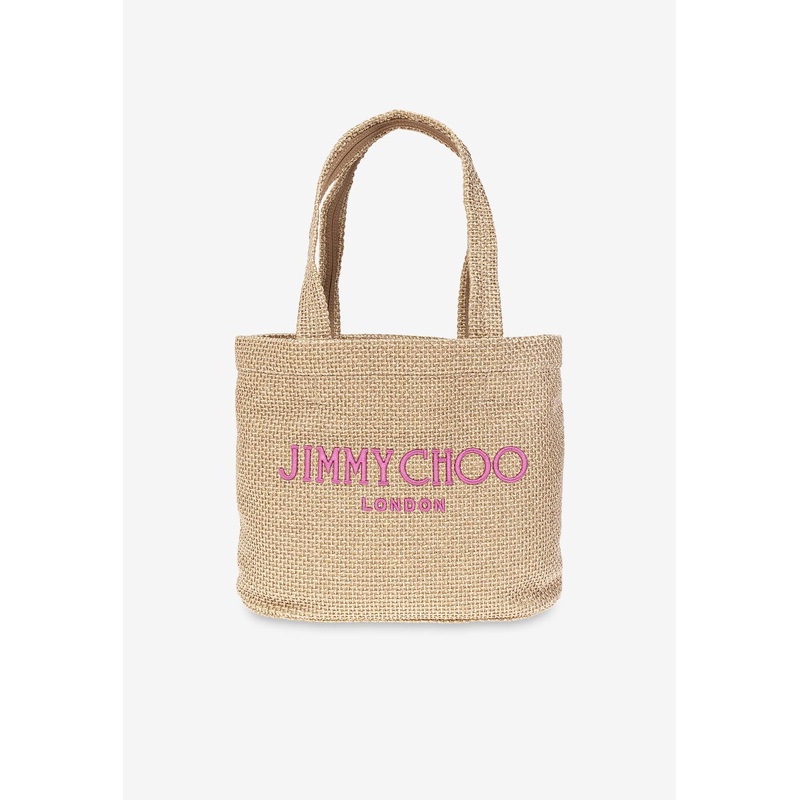 Medium Diamond Raffia Tote Bag