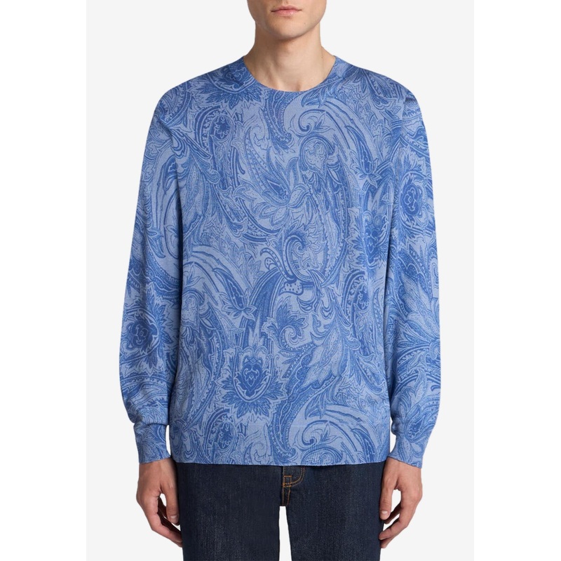 Paisley Silk and Cashmere Sweater