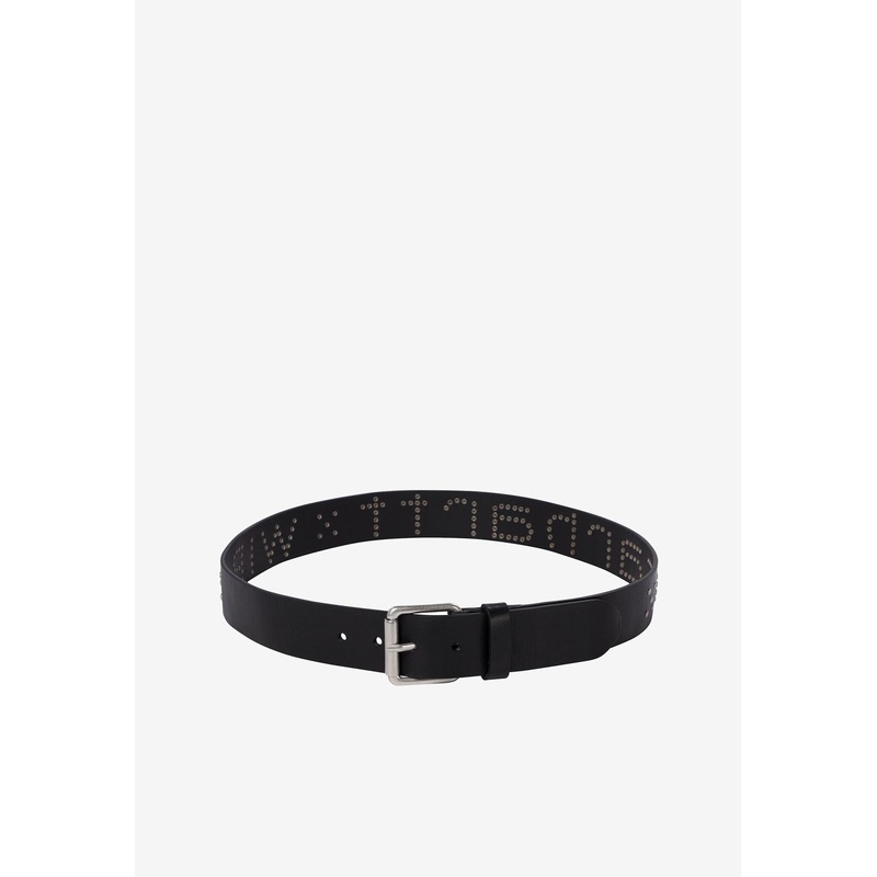 Script Studs Leather Belt