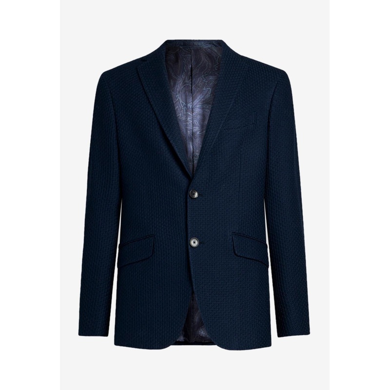 Single-Breasted Worked Weave Blazer