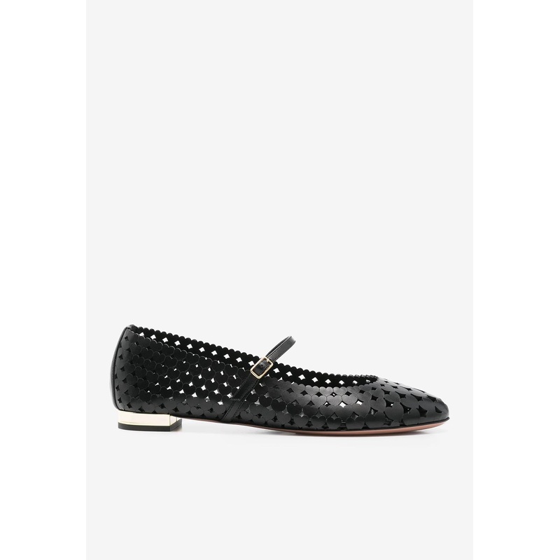 Amourose Openwork Leather Ballet Flats