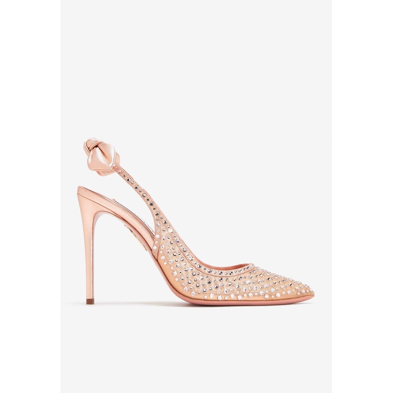 Bow Tie 105 Crystal Tulle Pointed-Toe Flats