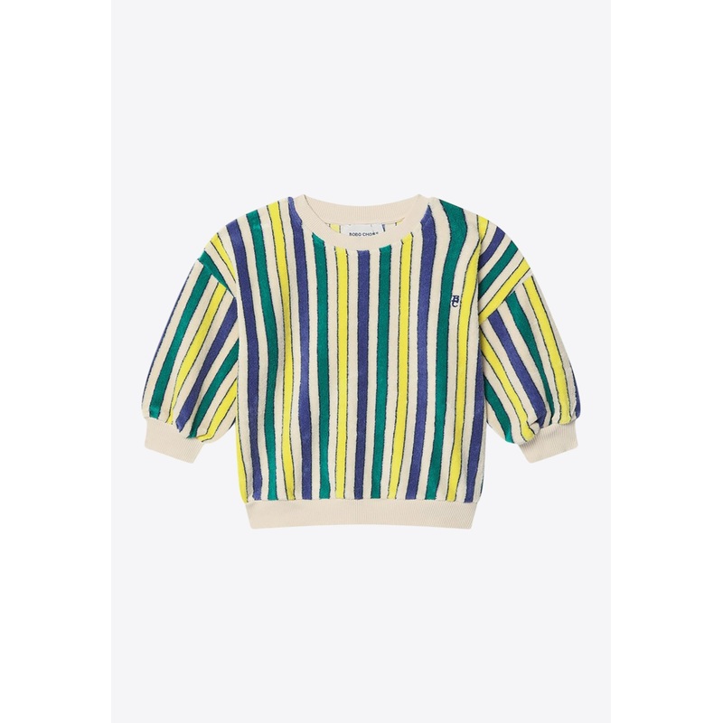 Boys Striped Terry Cloth Sweatshirt