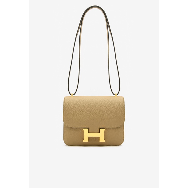 Constance 18 Miroir in Poussiere Epsom with Gold Hardware