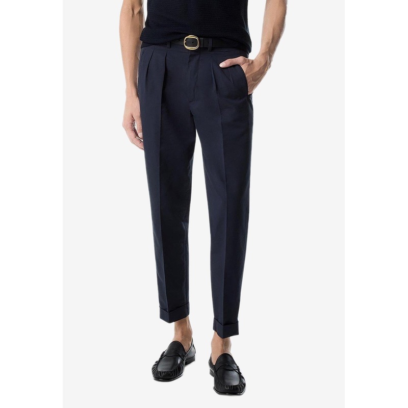 Double-Pleat Tailored Pants