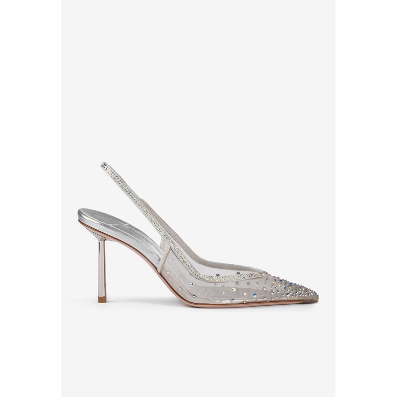 Nicole 80 Crystal-Embellished Slingback Pumps