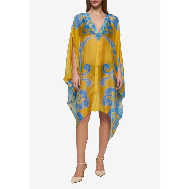 Paisley Print Silk Cover-Up