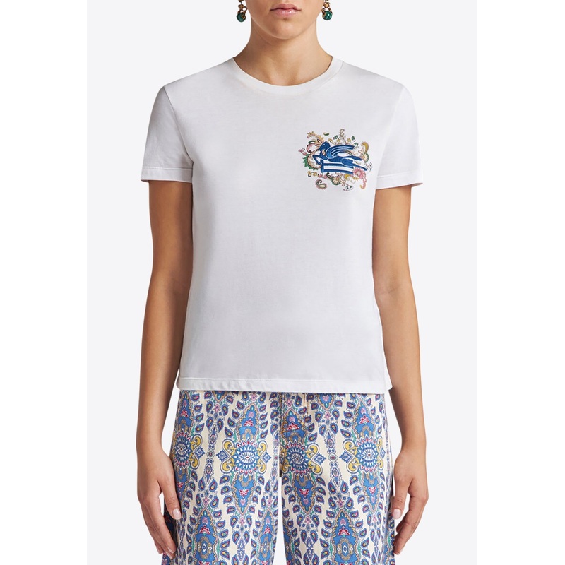 Pegaso Embroidered Crewneck T-shirt