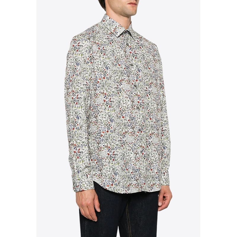Sketch Floral Long-Sleeved Shirt