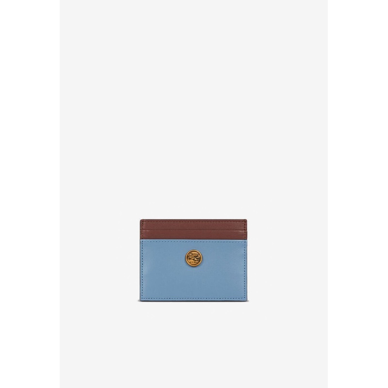 Small Two-Tone Leather Cardholder