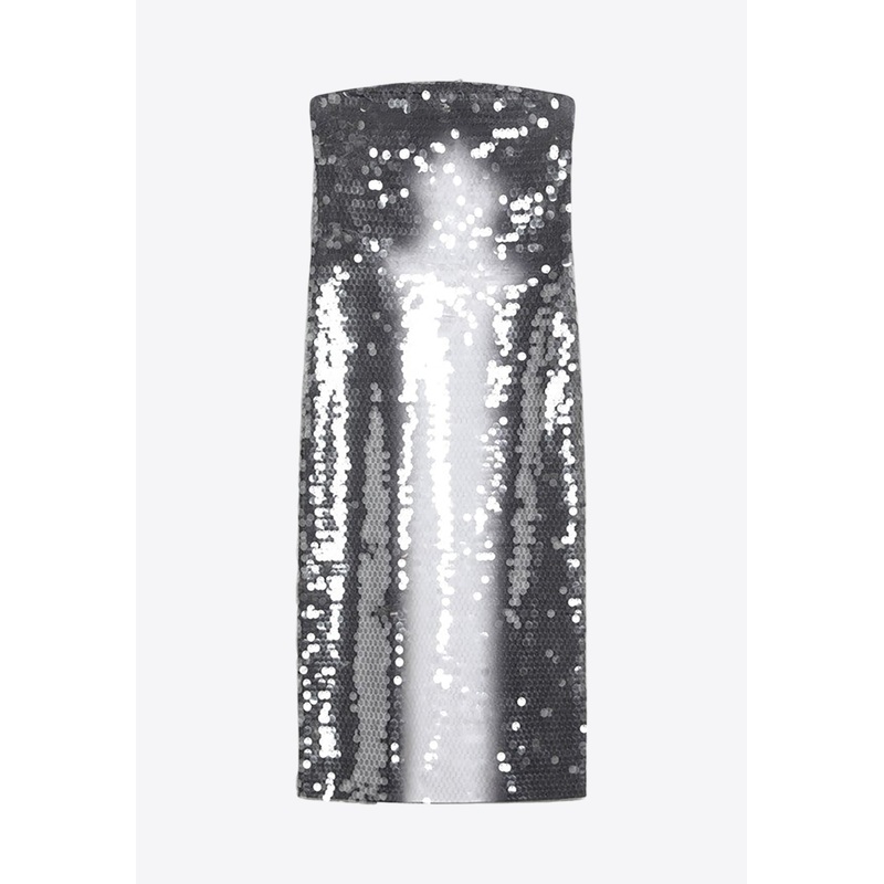 Stemma Gradient Sequin Strapless Midi Dress