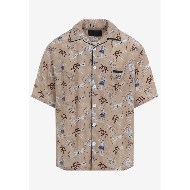 Hawaii Print Short-Sleeved Shirt