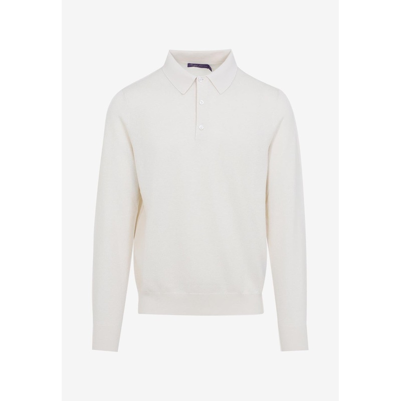 Long-Sleeved Polo Knit Sweater