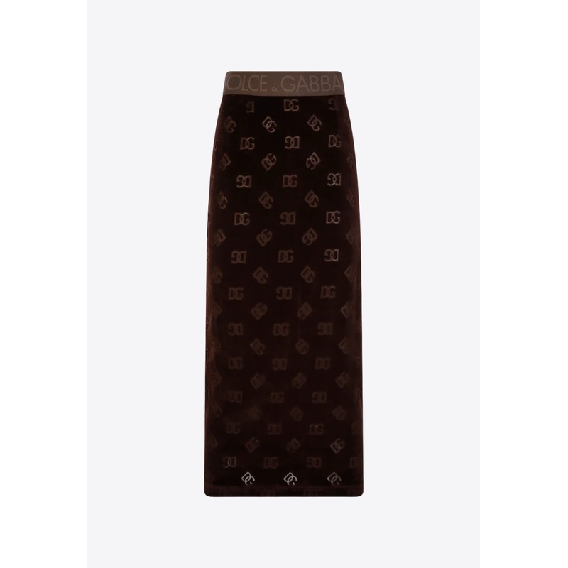Monogram Midi Pencil Skirt