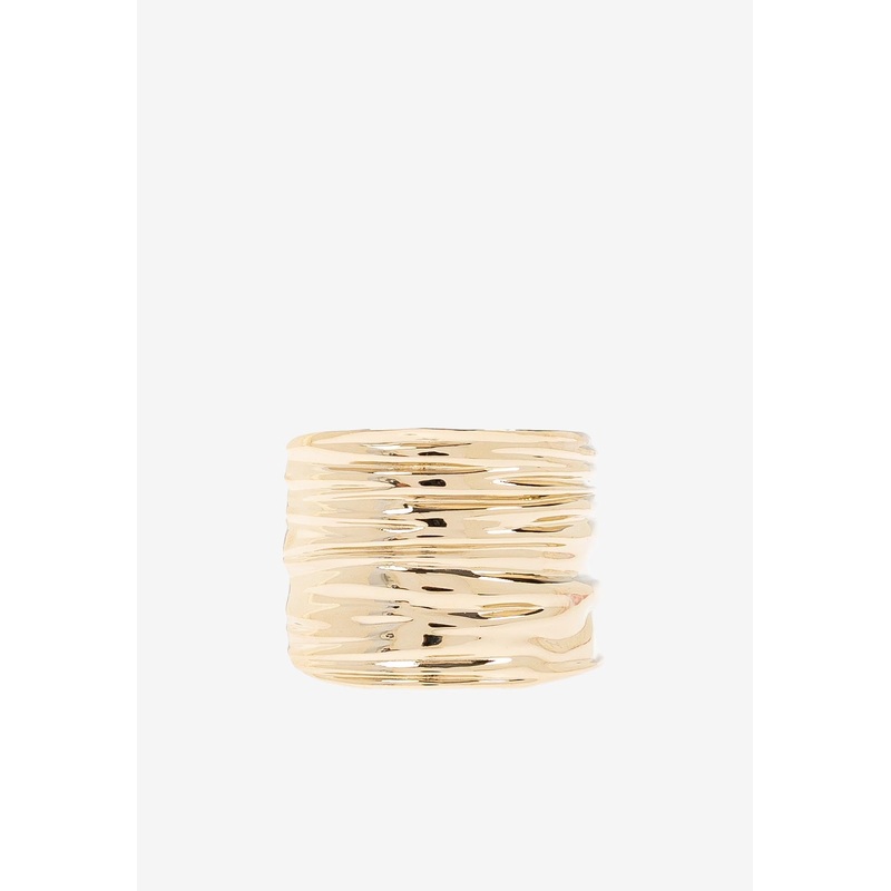 Plisse Draped Brass Bangle Bracelet