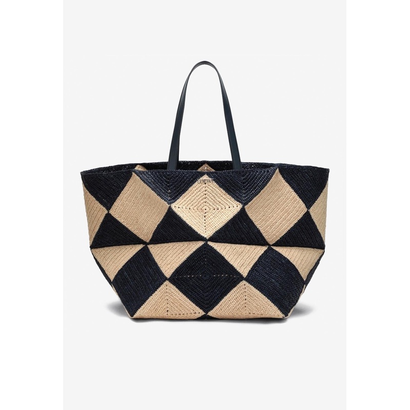 XXL Puzzle Fold Raffia Tote Bag