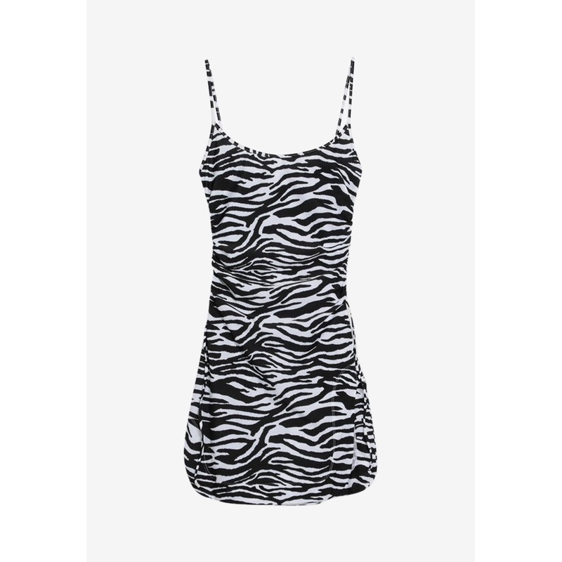Zebra Print Cover-Up Mini Dress