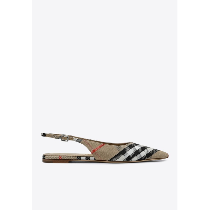 Birdie Vintage Check Slingback Flats
