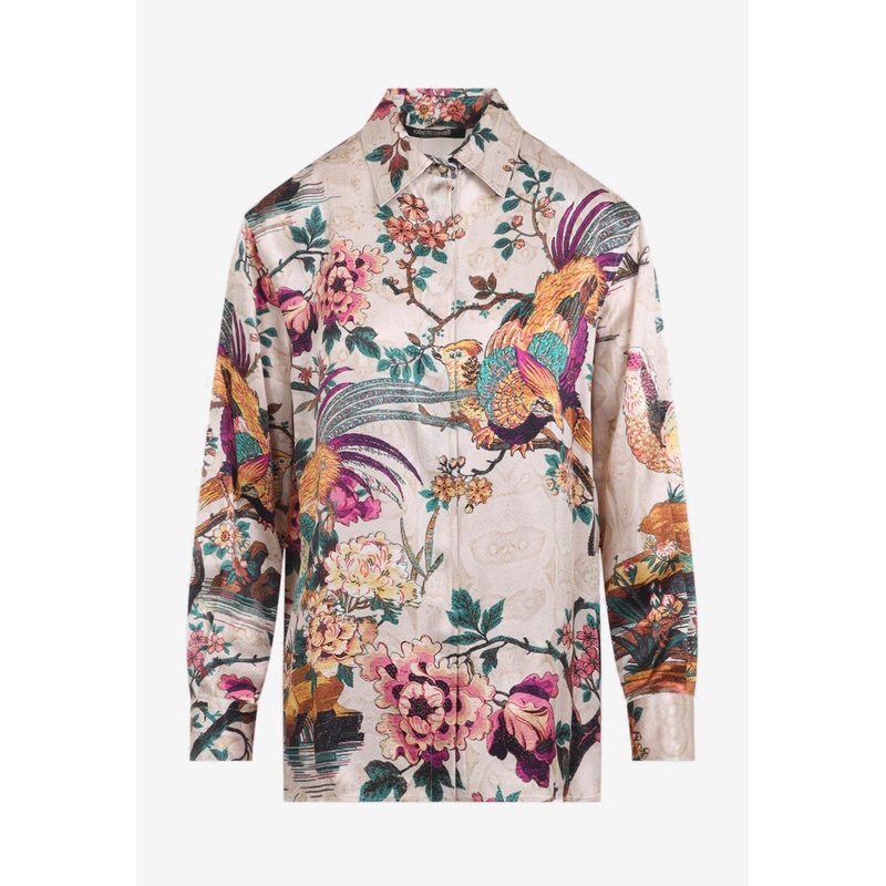 Floral Print Silk Shirt