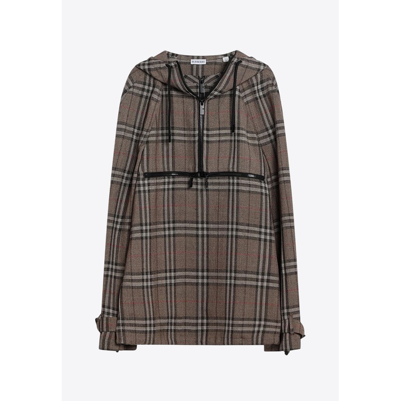 Half-Zip Checked Jacket