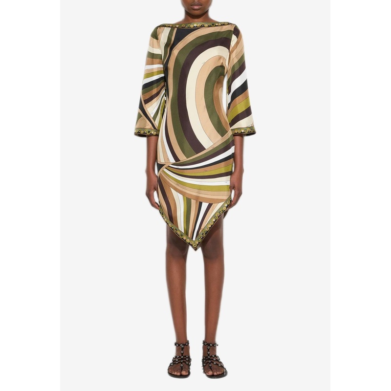 Iride Print Silk Dress