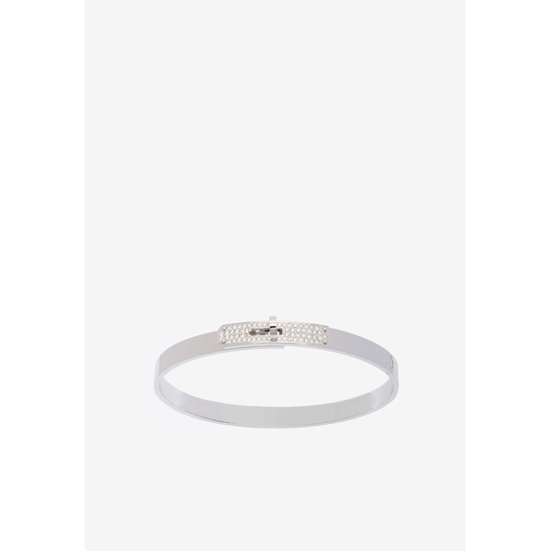 Kelly Bracelet PM in White Gold and Half Diamonds