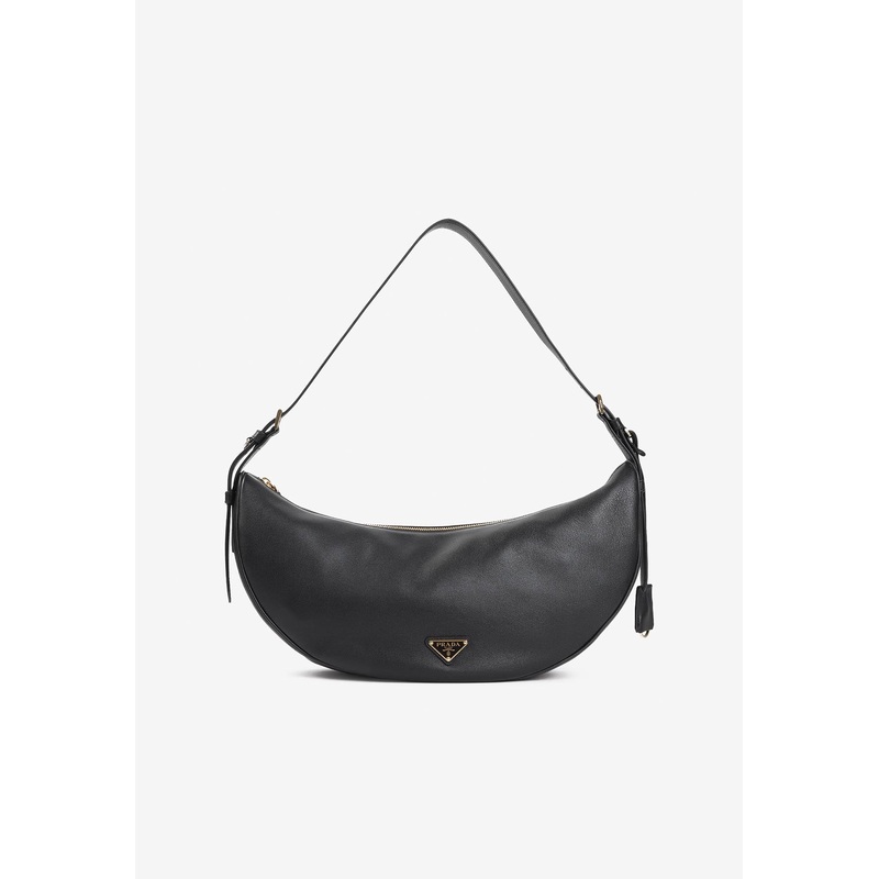 Large Demi-Lune Leather Shoulder Bag