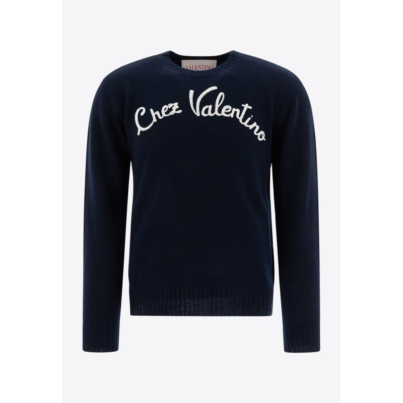 Logo-Embroidered Wool Sweater